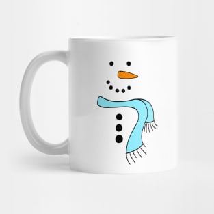 Cute Doodle Snowman with Bright Blue Scarf, made by EndlessEmporium Mug